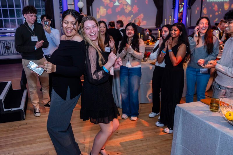 People enjoying a lively dance party.